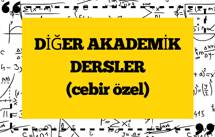 soyut mat ve cebir dersleri farklı öğretmenden dinlemek isterseniz