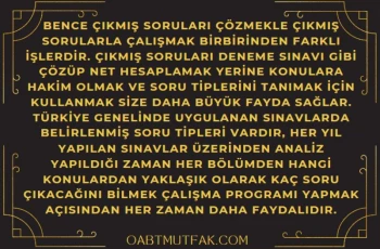 ÇIKMIŞ SORULAR